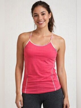 Lilly Pulitzer Hot Pink Strappy Workout Tank Built Bra Small